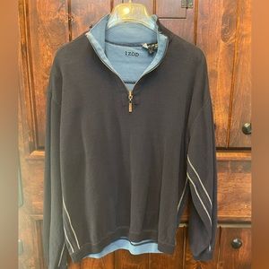 Men’s Izod Navy Blue 1/4 Zip Pullover Sweater, size Medium